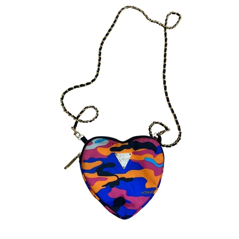 Lesportsac joyrich candy camo Blue and‎ Orange Heart Crossbody Bag